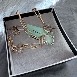 Ella Jack Gold Necklace with Mint Green Pendant
